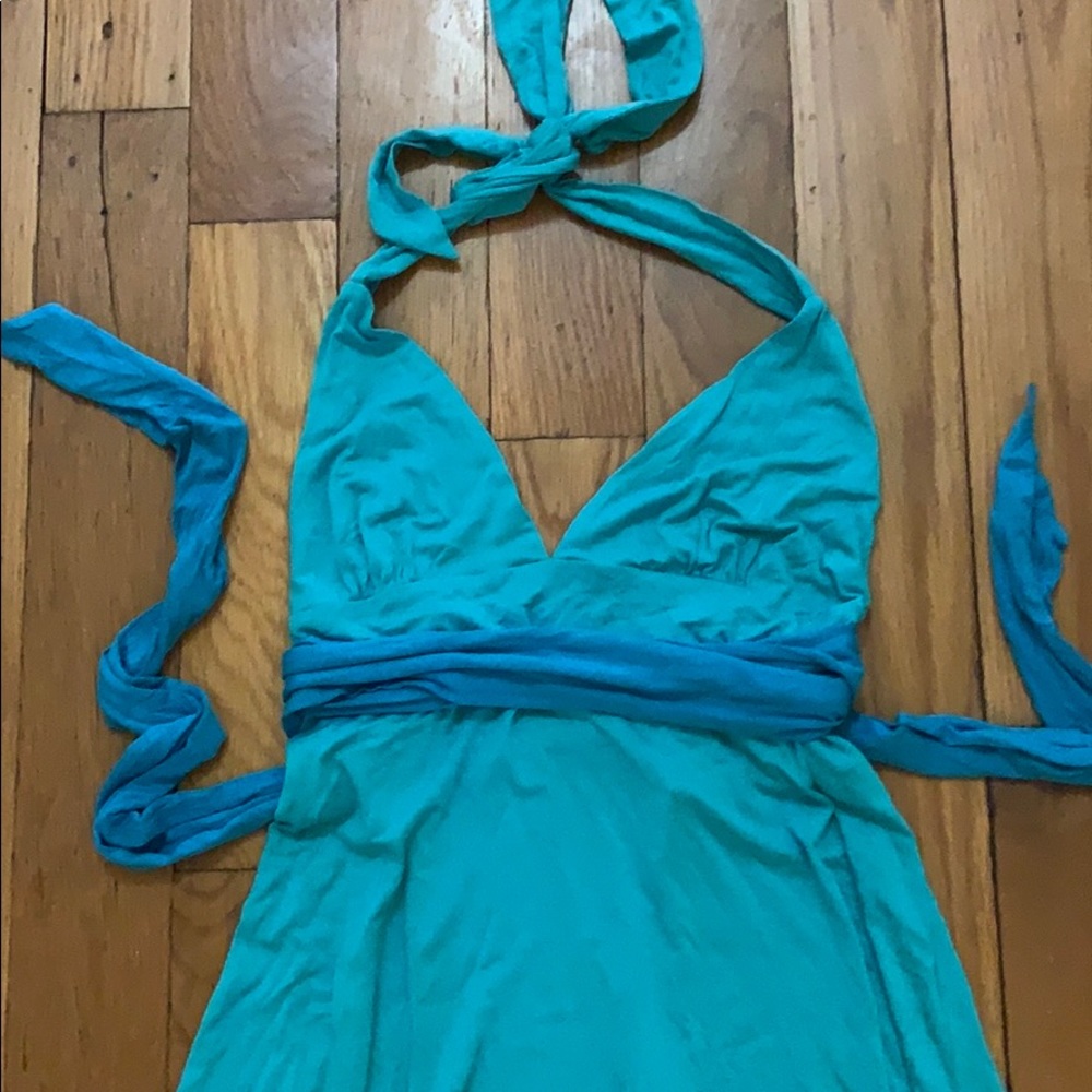 Nwot Calypso Backless Color Block Halter Maxi - image 3